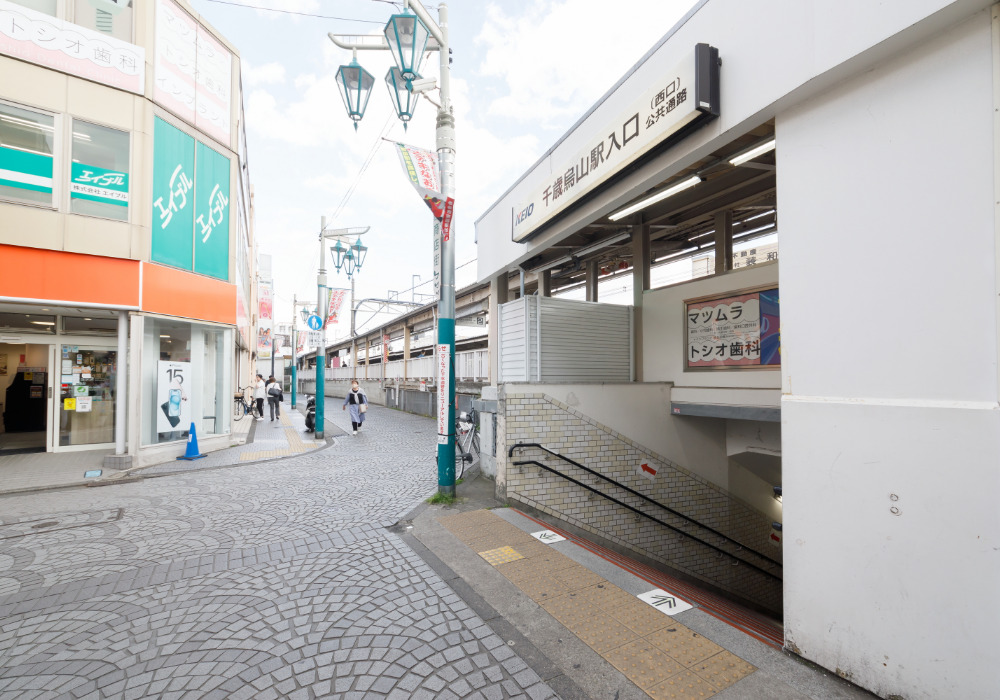 駅の出口を背にして、左、線路沿いに進みます。