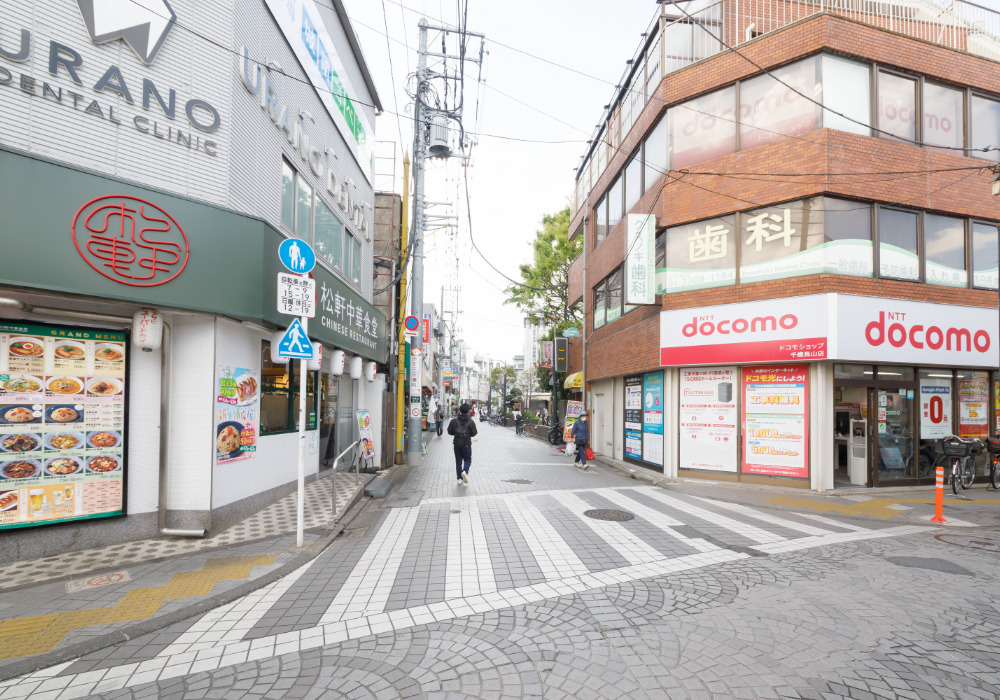 １つ目の横断歩道のdocomoショップを右に進みます。